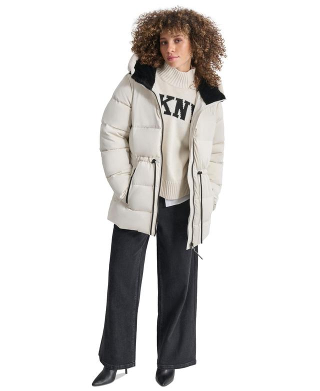 Dkny Womens Shine Hooded Anorak Puffer Coat Product Image