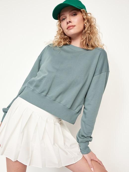 French-Terry Drop-Shoulder Sweatshirt Product Image