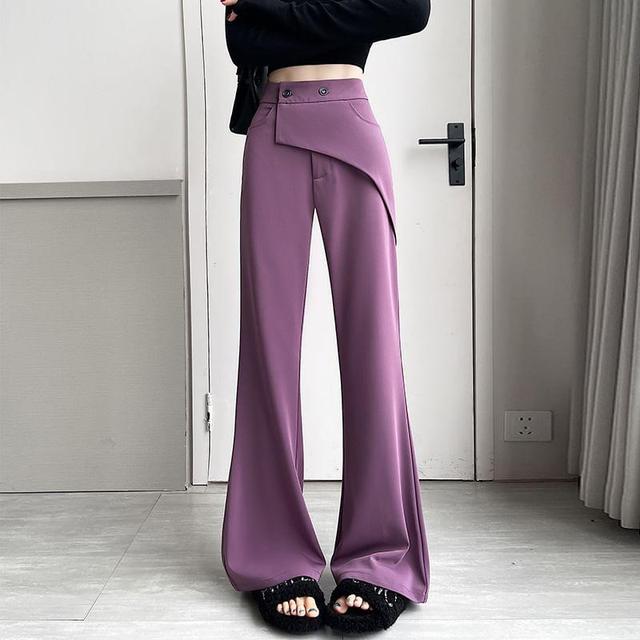 High-Rise Plain Loose Fit Pants Product Image