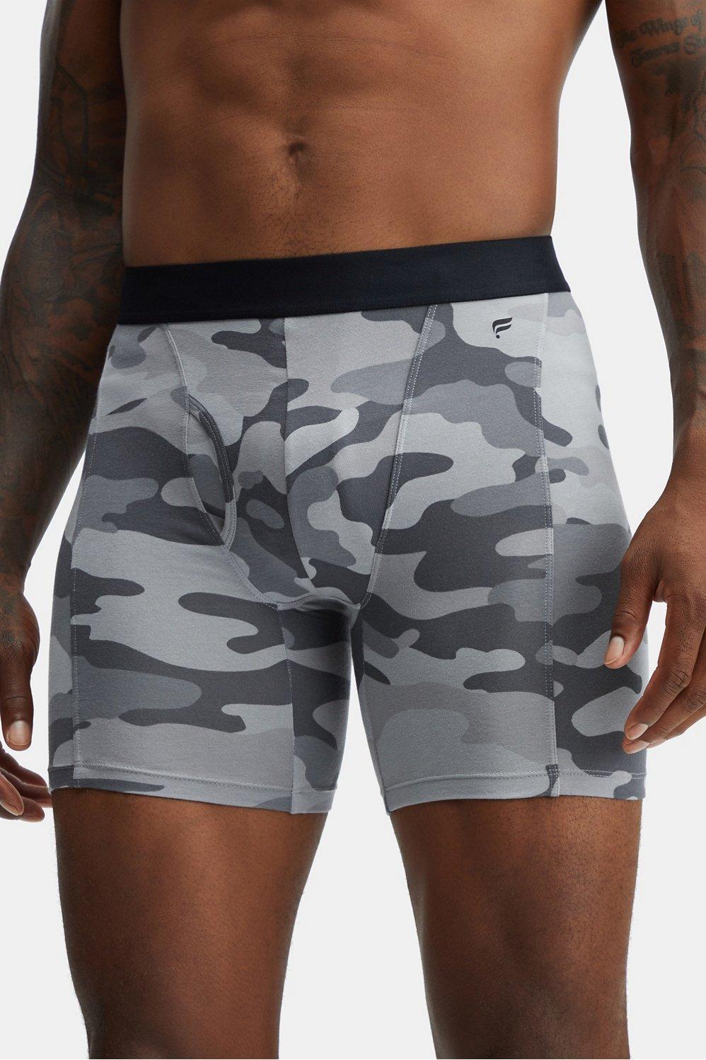 Fabletics Men The 24-7 Boxer Brief male Shadow Grey Faded Camo Size XXL Product Image