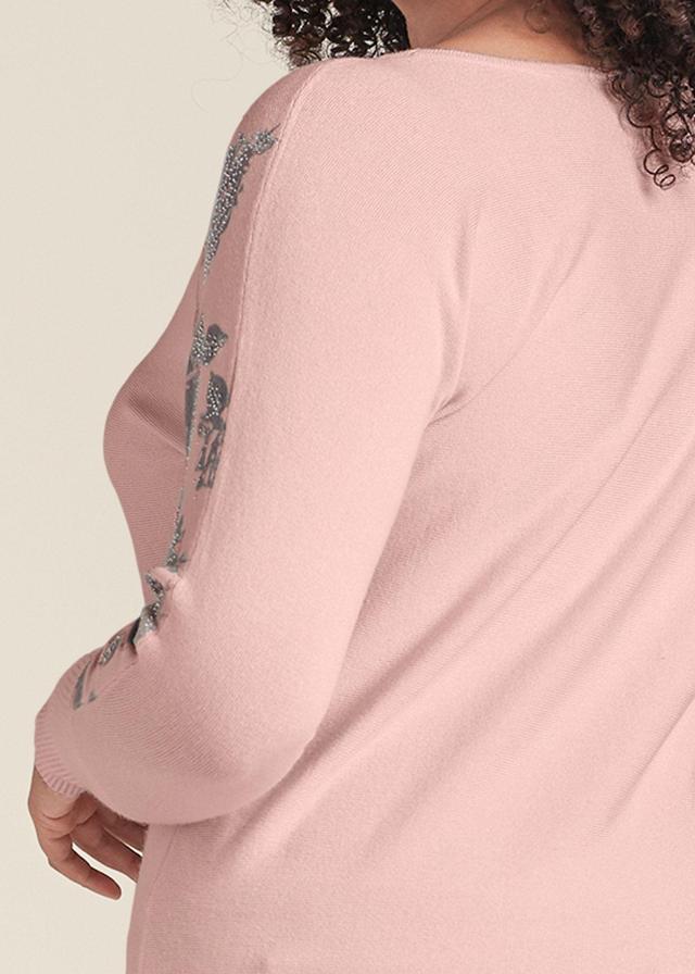 Floral Detail Sweater - Pink Product Image