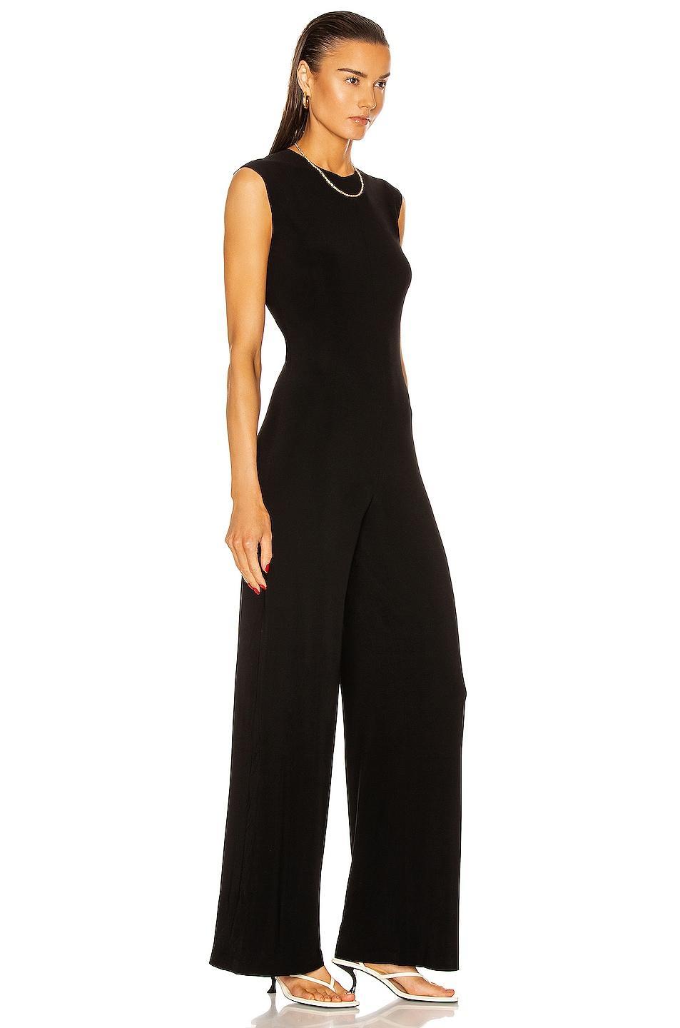 Norma Kamali - Round-neck Jersey Sleeveless Jumpsuit - Womens - Black Product Image