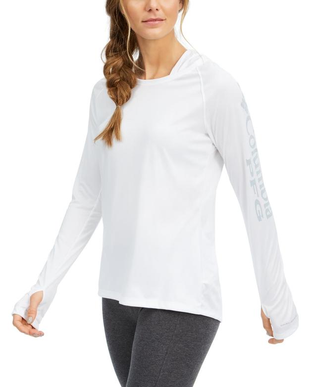 Columbia Womens Pfg Hoodie Tidal Tee Active Top - White Product Image