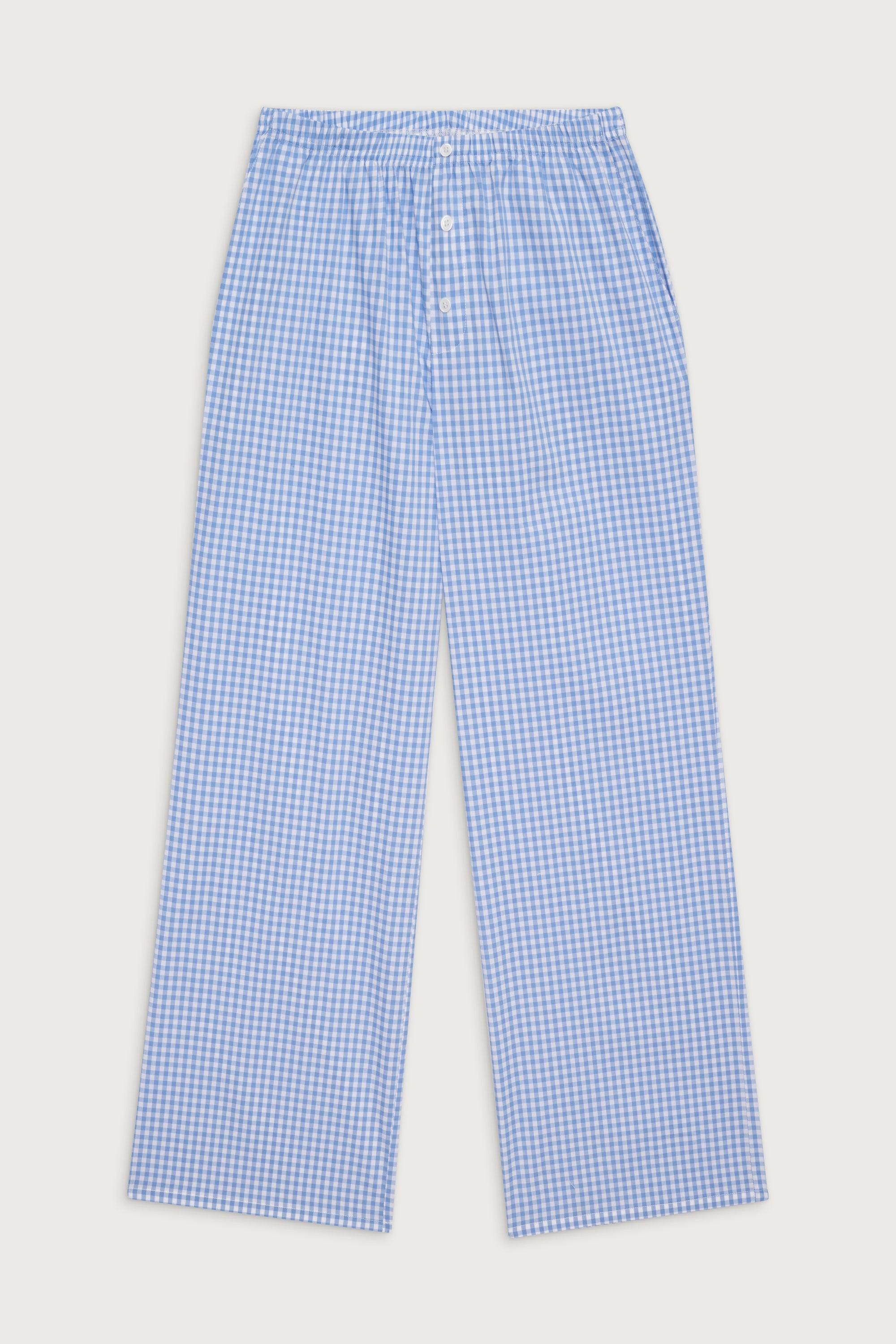 Raleigh Cotton Pant - Cloud Gingham Product Image