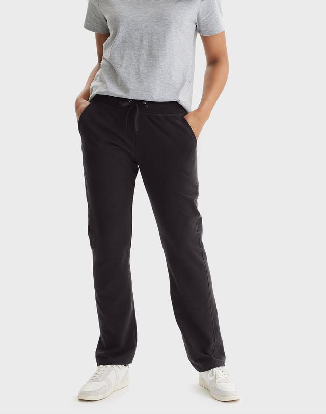 Womens Hanes Pocket French Terry Pants Black Product Image