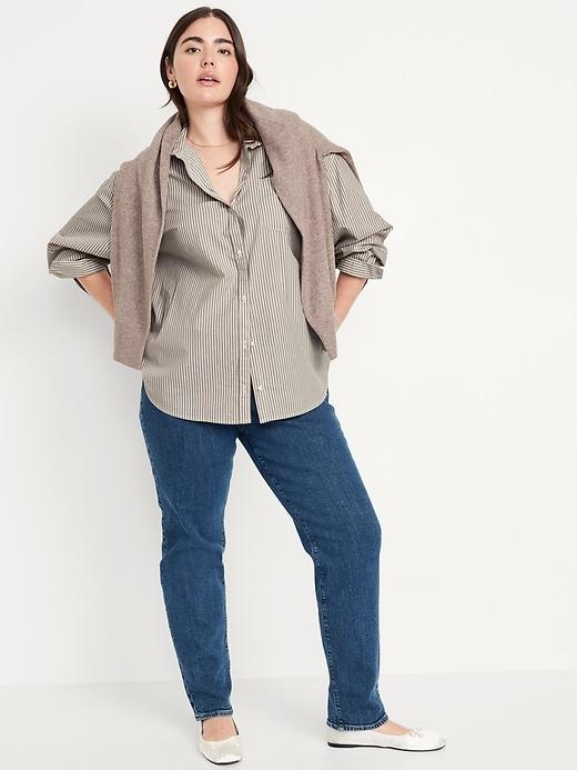 Oversized Button-Down Boyfriend Shirt Product Image