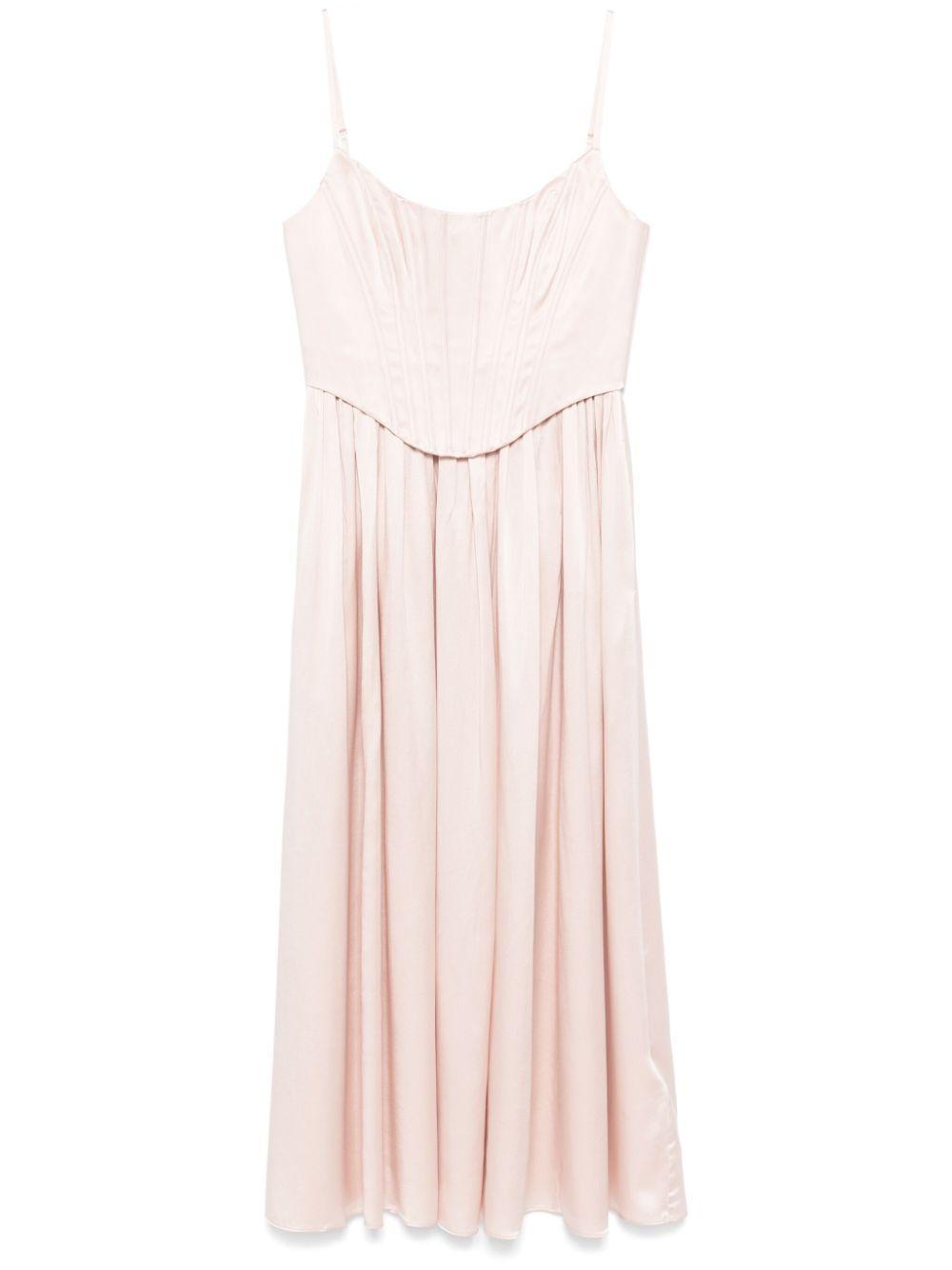 ZIMMERMANN Silk Corset Midi Dress In Pink Product Image