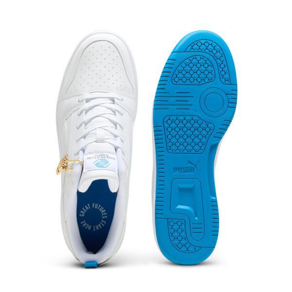 PUMA Rebound V6 Low Boys and Girls Club Men's Sneakers in White/Cloisonne/Team Gold Product Image