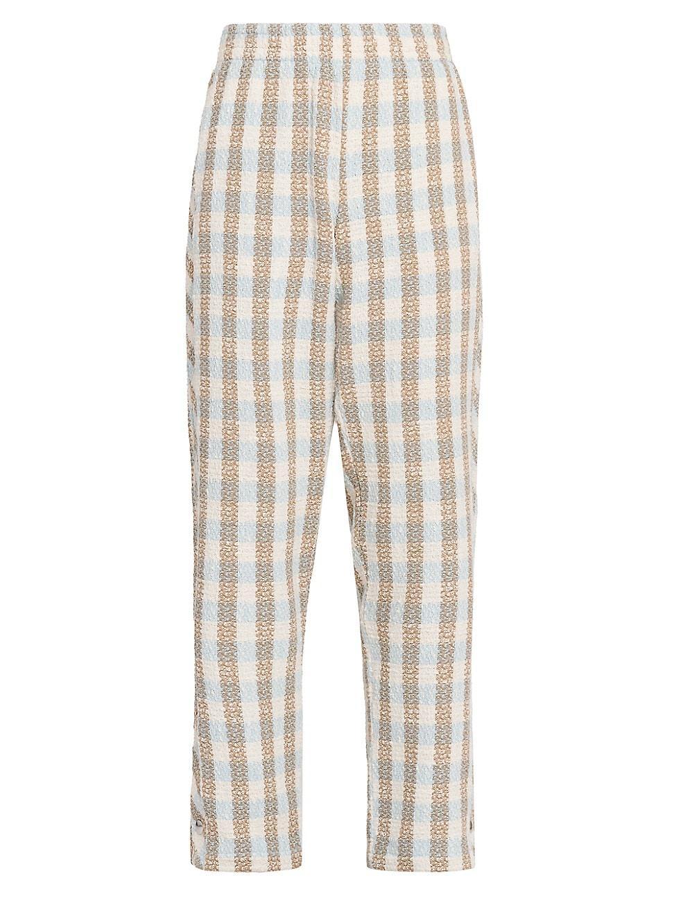 Mens Checked Boucl Wool-Blend Pants Product Image