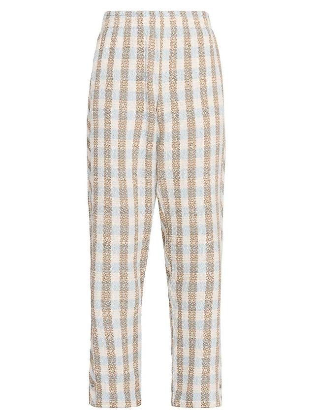 Mens Checked Boucl Wool-Blend Pants Product Image