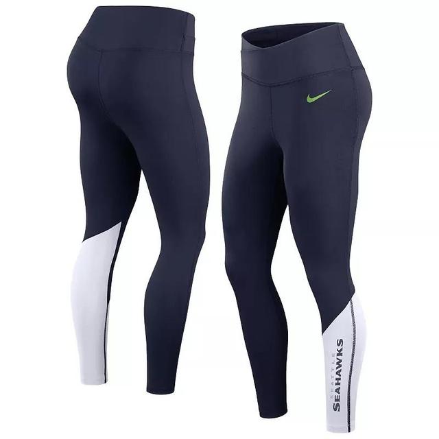 Womens Nike College /White Seattle Seahawks 7/8 Performance Leggings Blue Product Image