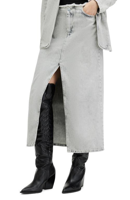 AllSaints Honor Maxi Skirt (Snow Grey) Women's Skirt Product Image