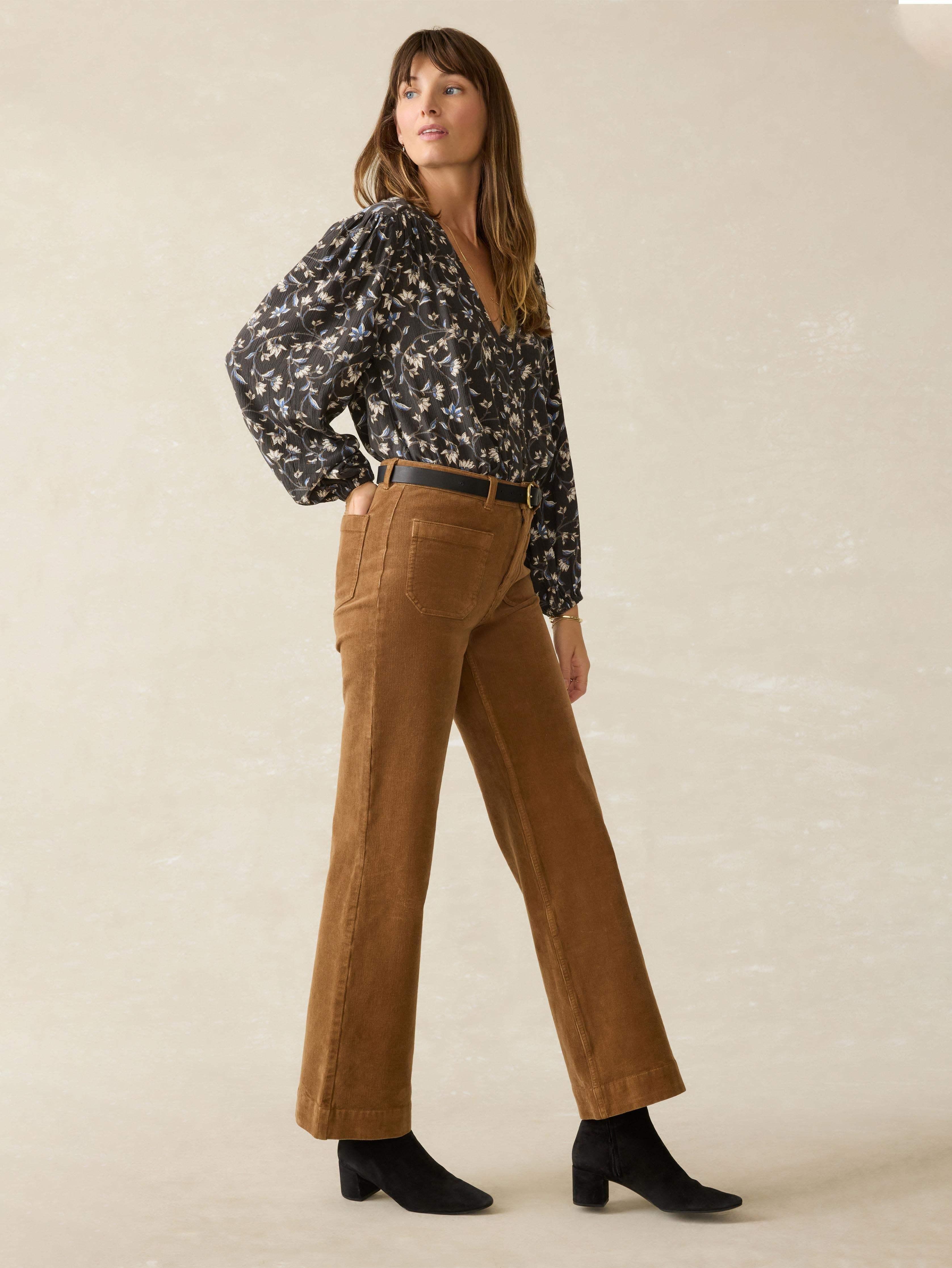 Softstretch Cord Patch Pocket Pant - Cord Brown Female Product Image