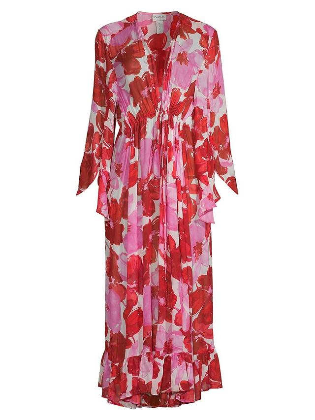 Womens Summer Reverie Arna Floral Georgette Kaftan Dress Product Image