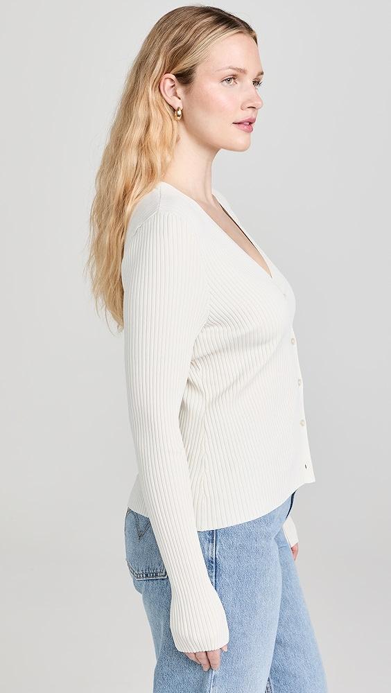 Good American Shine Rib V Neck Cardigan | Shopbop Product Image