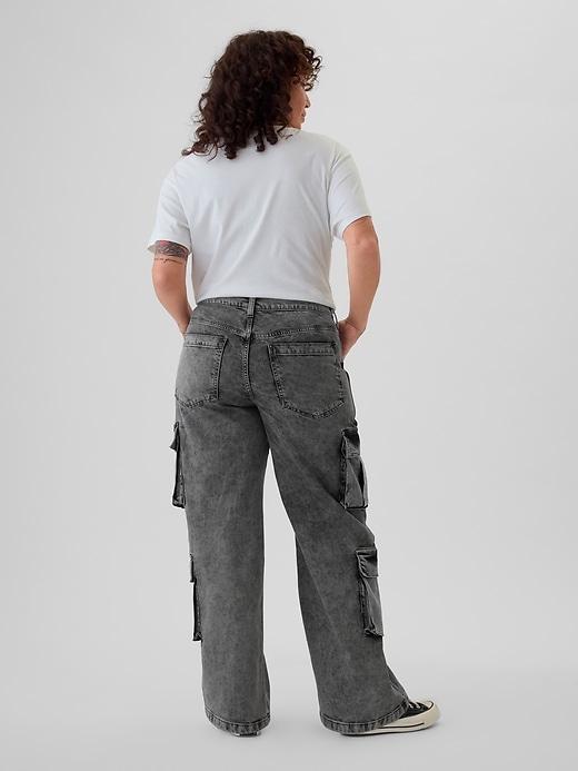 Mid Rise Double Cargo &apos;90s Loose Jeans Product Image