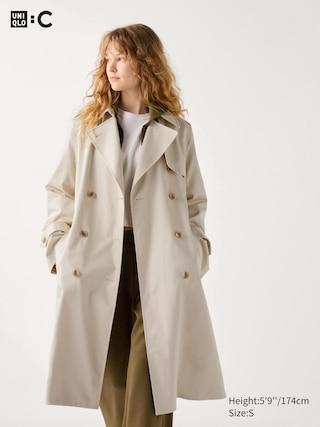 Womens Trench Coat Natural Medium UNIQLO US Product Image