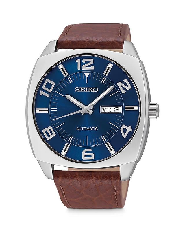 Seiko Mens Recraft Leather Automatic Watch - SNKN37 Brown Product Image