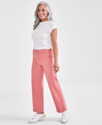 Petite High-Rise Wide-Leg Jeans, Created for Macy's Product Image