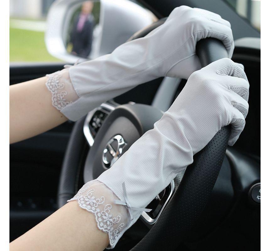 Lace Trim Sun Protection Driving Gloves (Various Designs) Product Image