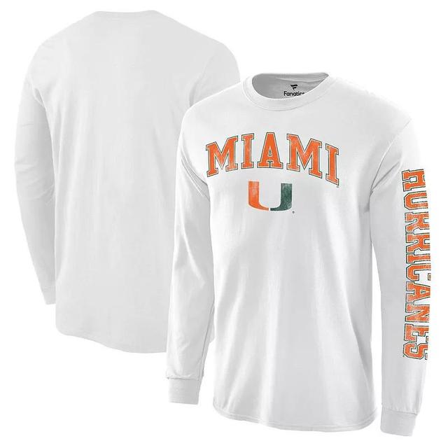 Mens Miami Hurricanes Distressed Arch Over Logo Long Sleeve Hit T-Shirt Product Image