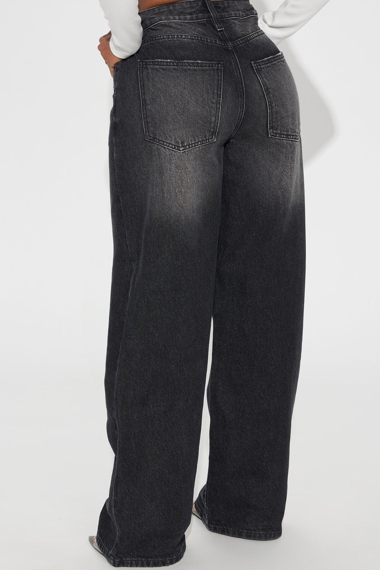 Such A Game Changer Ripped Pleated Trouser Jeans - Black Wash Product Image