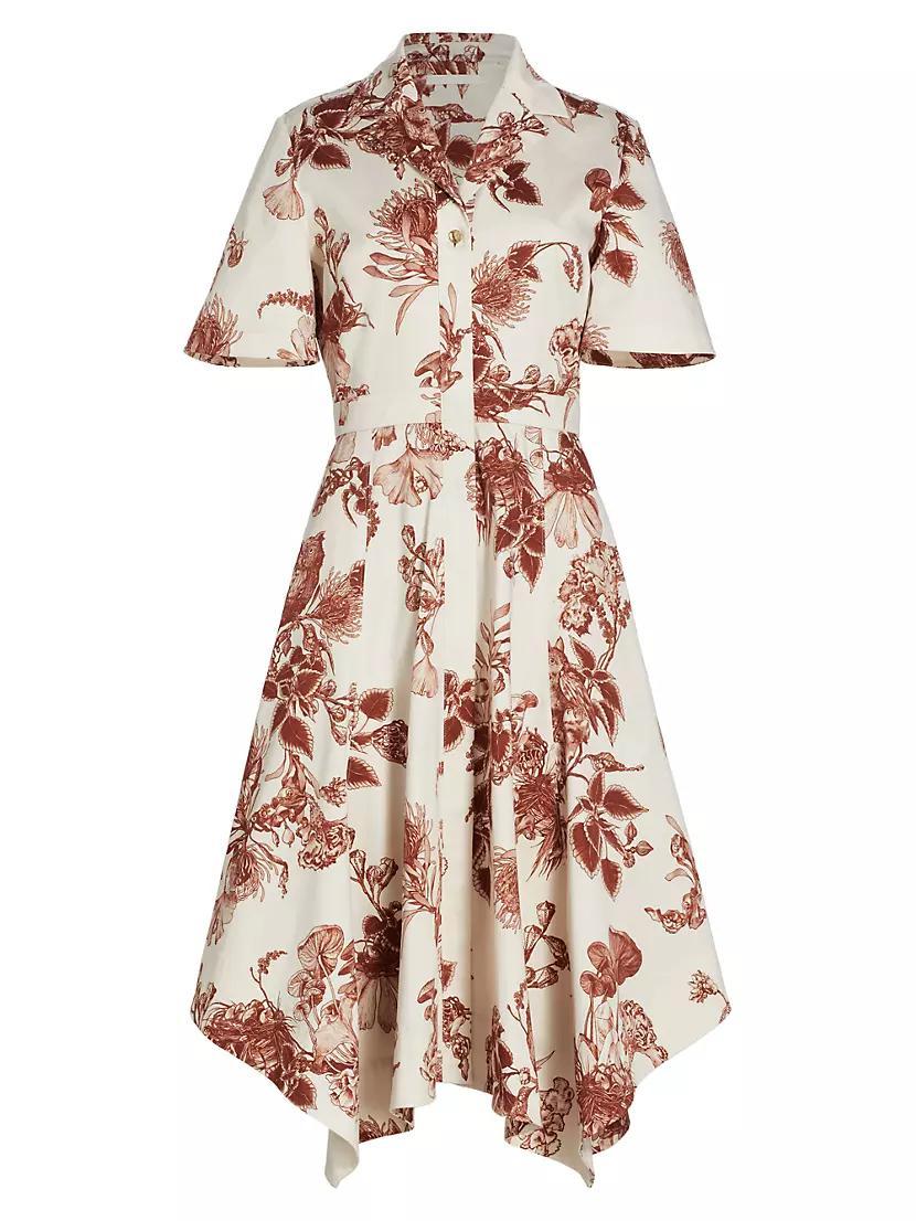 Forest Floral Cotton Handkerchief Midi-Dress Product Image