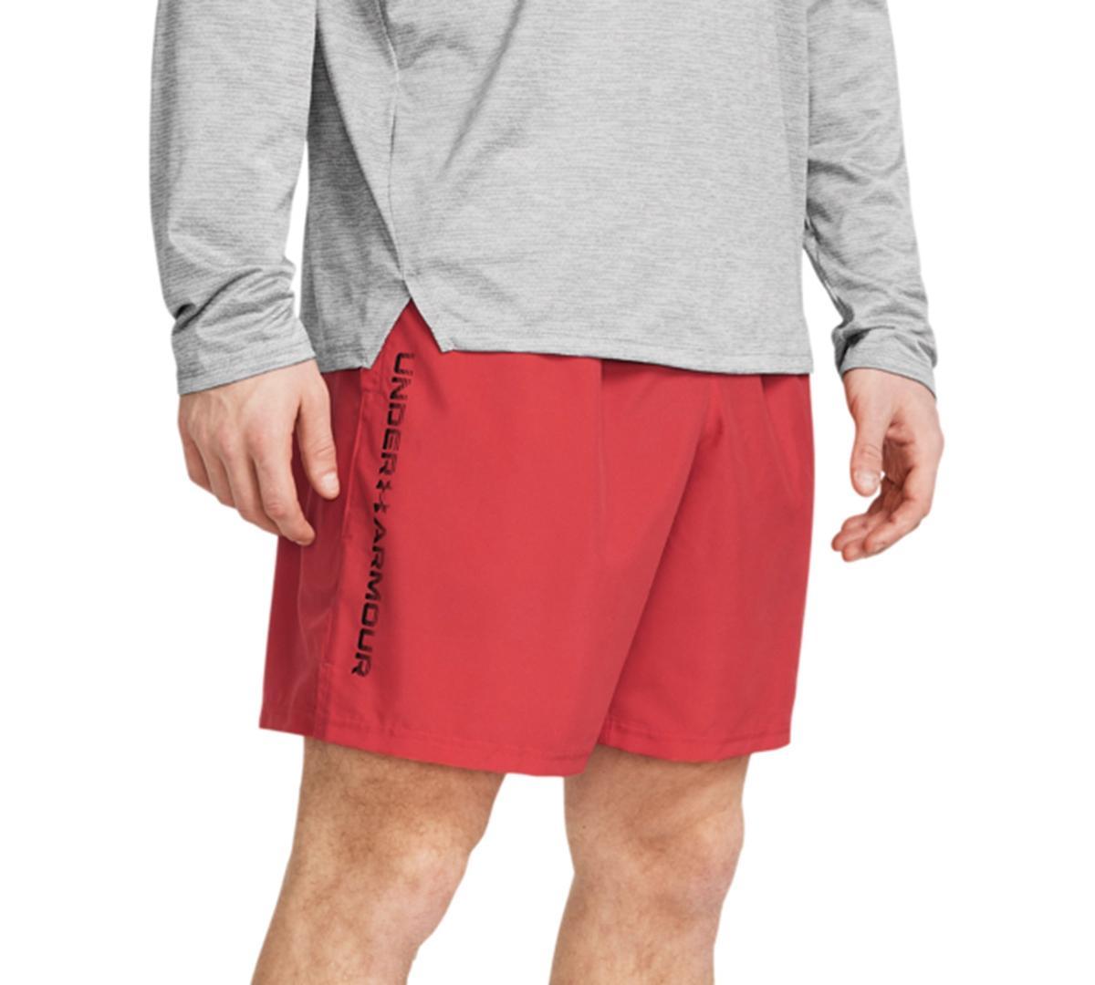 Under Armour Mens Moisture-Wicking Logo-Print 8-1/4 Tech Shorts - Black Product Image