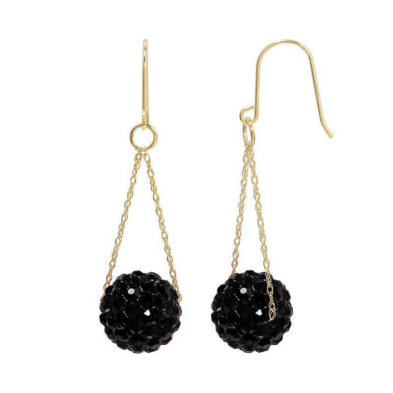 Womens Unbranded 14k Gold White Crystal Earrings, Womens, Black Product Image