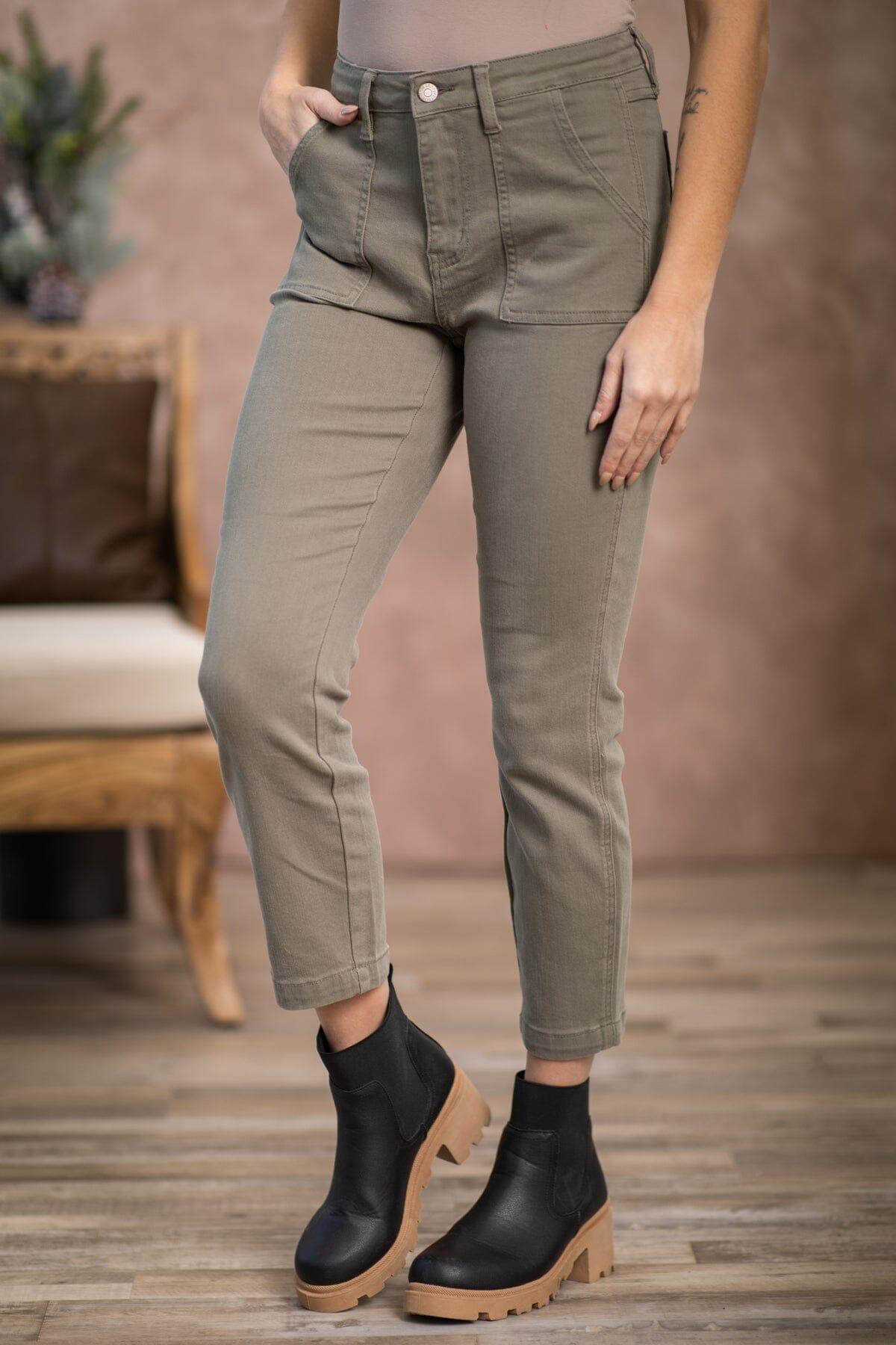 Judy Blue Olive Carpenter Pants Product Image