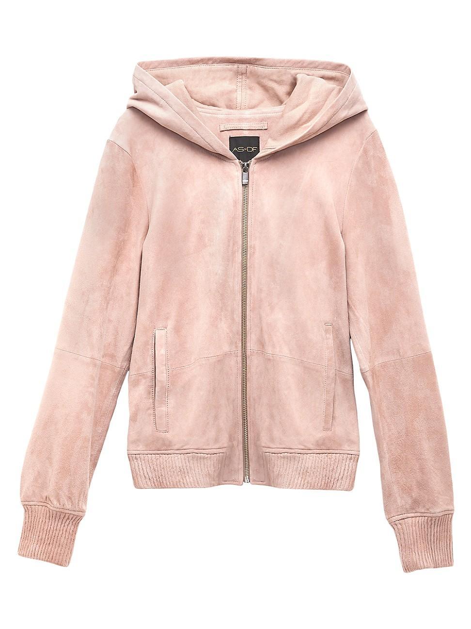 Womens Luxe Shrunken Suede Hoodie Product Image