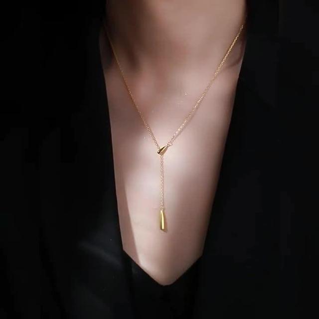 Droplet Alloy Lariat Necklace Product Image