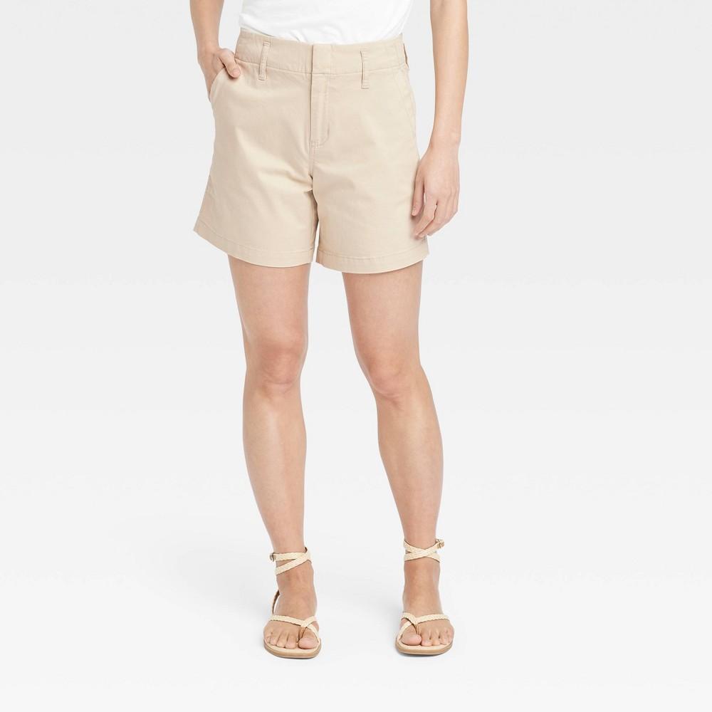 Womens High-Rise Tailored Everyday Shorts - A New Day Tan 8 Product Image