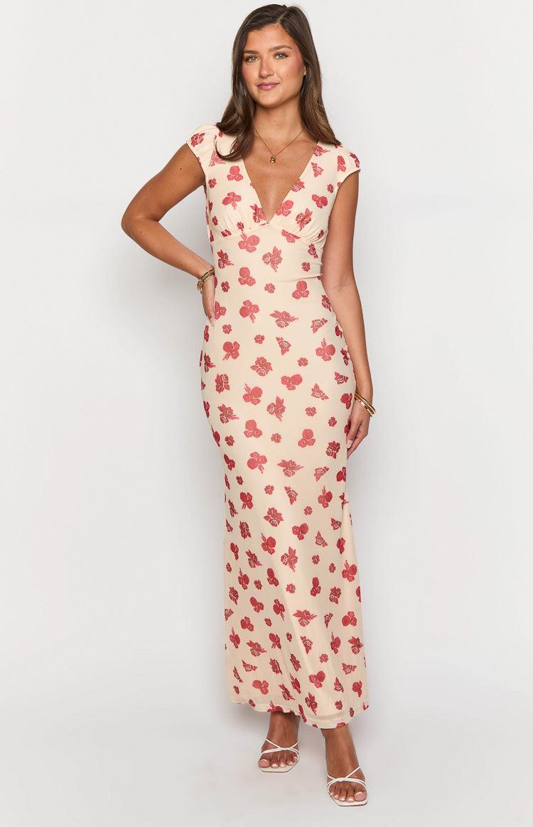 Cali Red Floral Maxi Dress Product Image