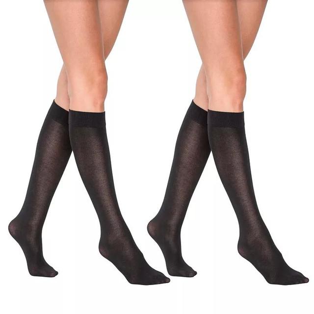 LECHERY Velvety Silky Opaque 2 Pairs of Knee-highs, Womens Product Image