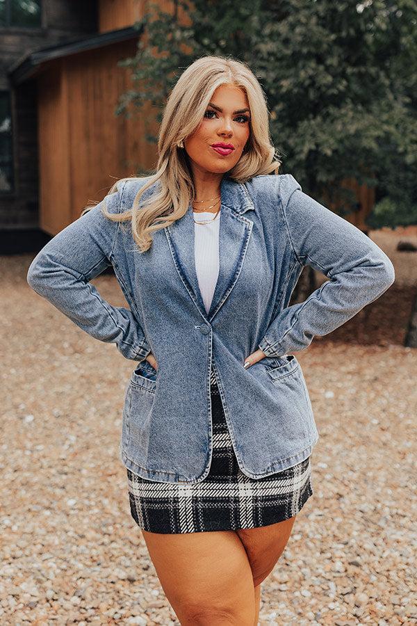 Dreaming Of Soho Denim Blazer Curves Product Image