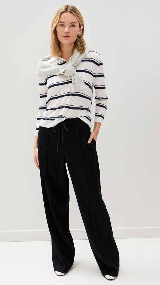 Vince Mulberry Silk Blend Stripe Cashmere Polo | Shopbop Product Image