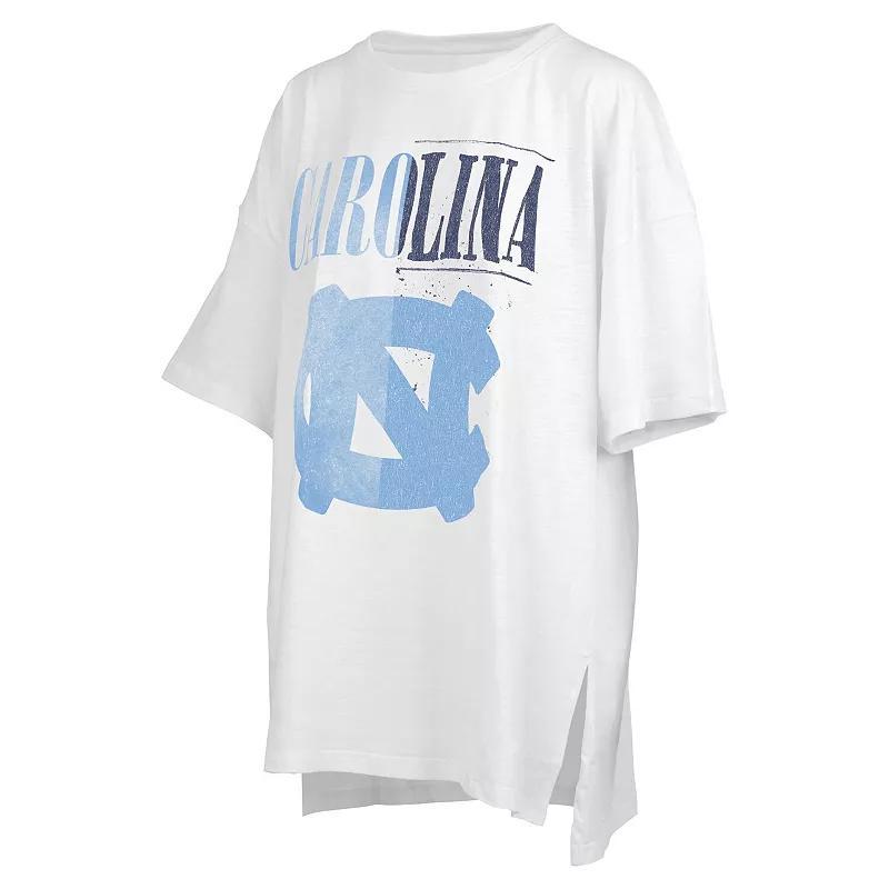 Womens Pressbox White Distressed North Carolina Tar Heels Lickety-Split Oversized T-shirt Product Image