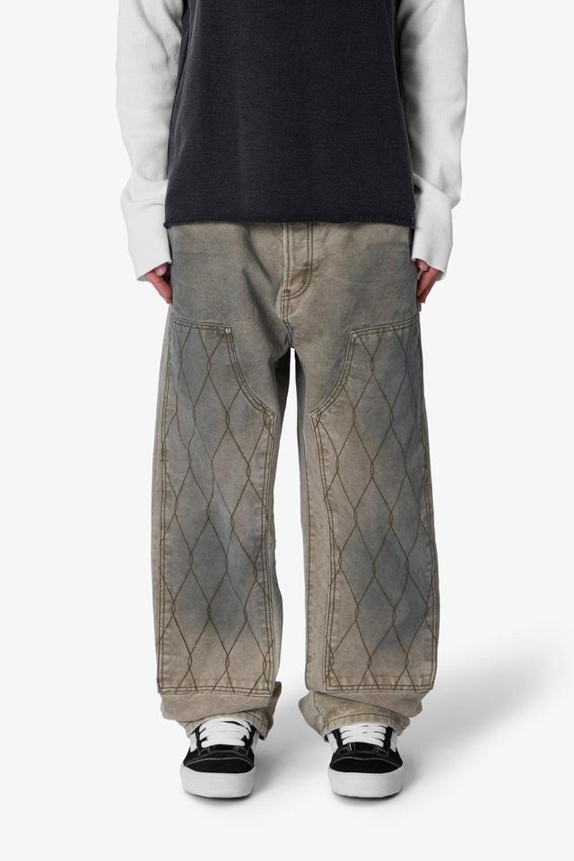 Ultra Baggy Chainlink Double Knee Pants - Khaki Product Image