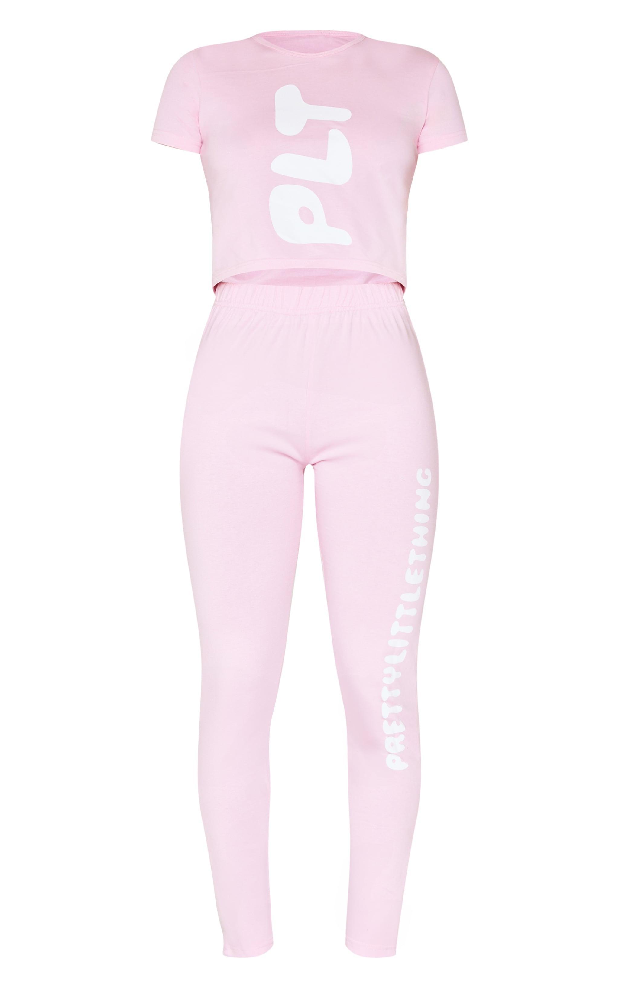 PRETTYLITTLETHING Pink Legging Pajama Set Product Image