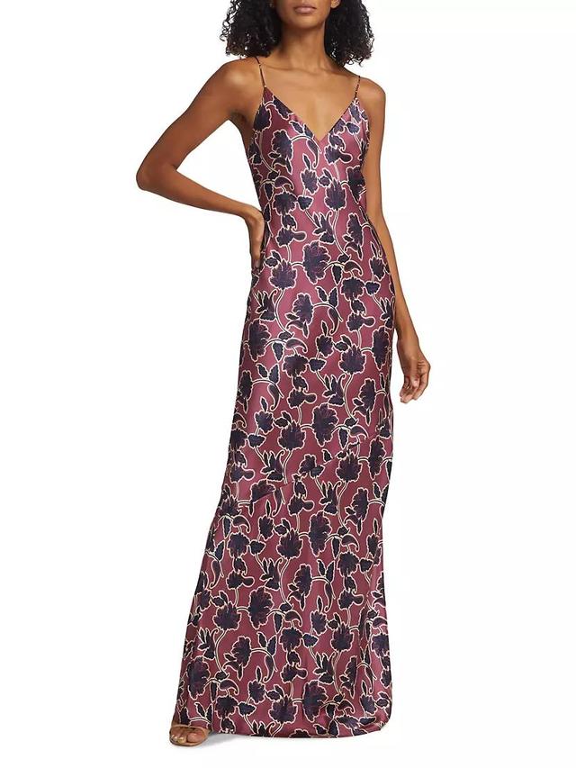 Raven Floral Silk Gown Product Image