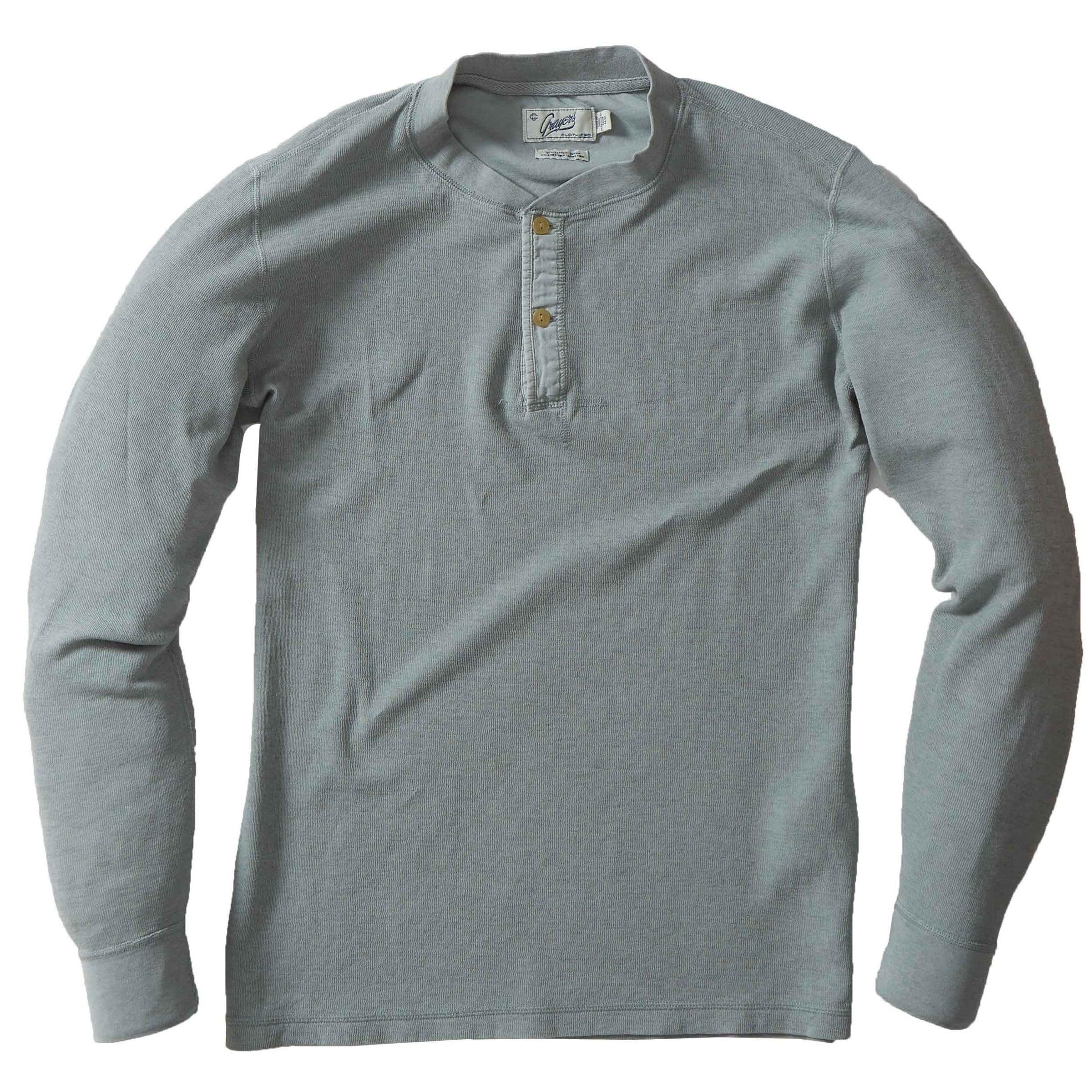 New Windsor Double Cloth Henley - Slate Gray Product Image