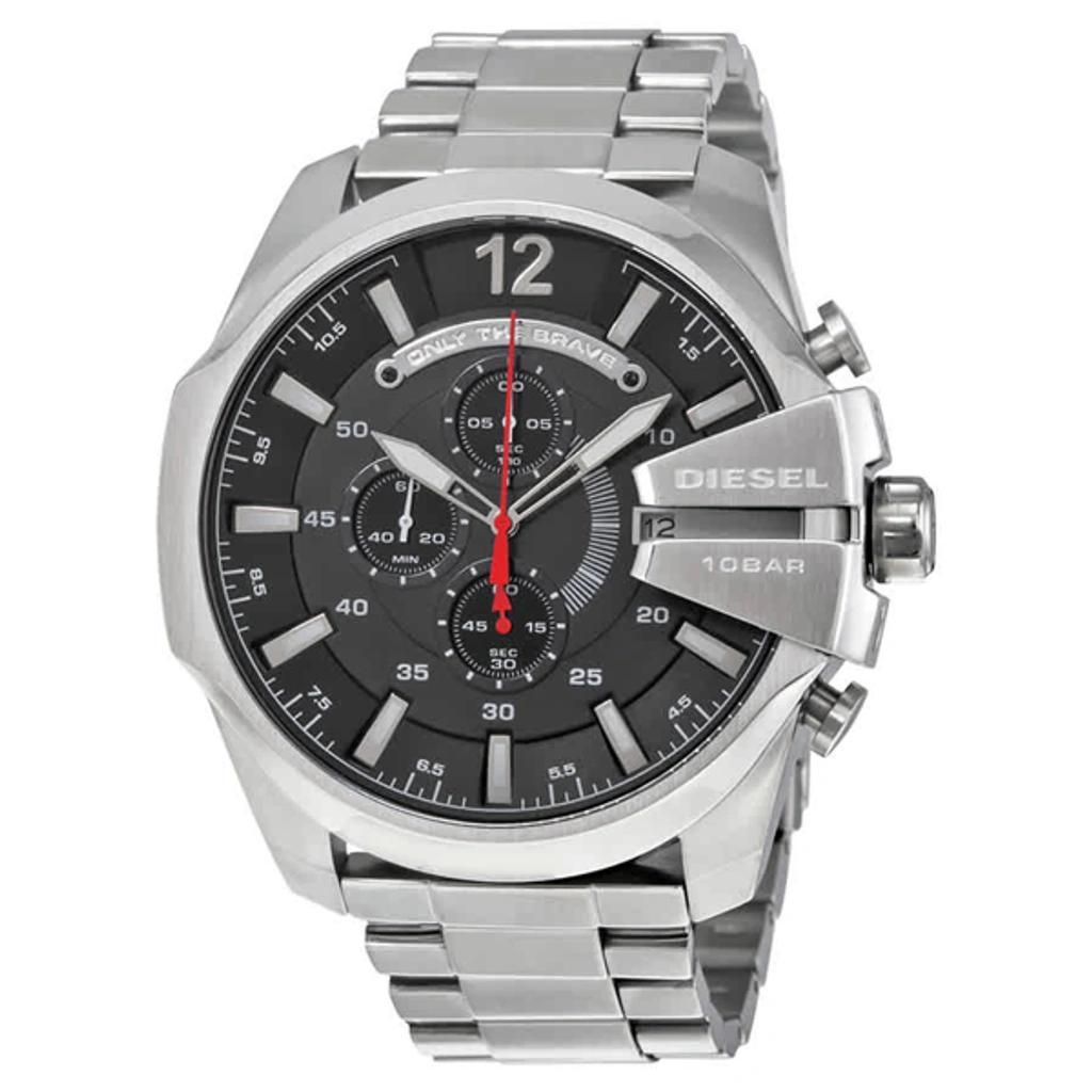 Men's Chronograph Mega Chief Stainless Steel Bracelet Watch 59x51mm Dz4308 In Silver Product Image