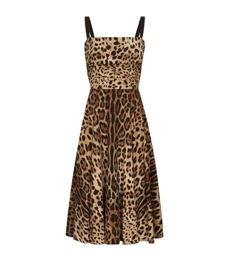 Silk Leopard-print Midi Dress In Multi Product Image