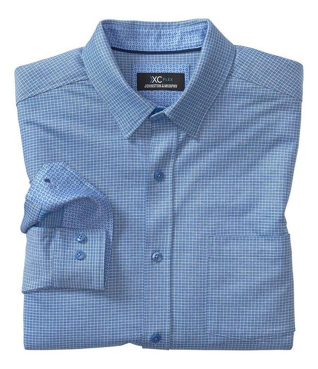 Johnston & Murphy XCFlex Micro-Grid Stretch Long Sleeve Woven Shirt Product Image