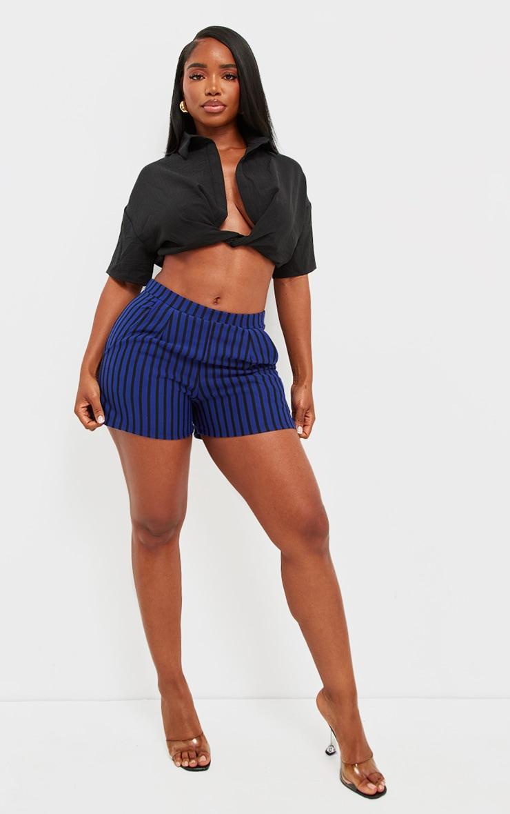 Shape Blue Striped Runner Shorts Product Image