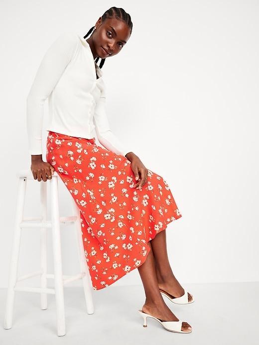 Crepe A-Line Midi Skirt Product Image