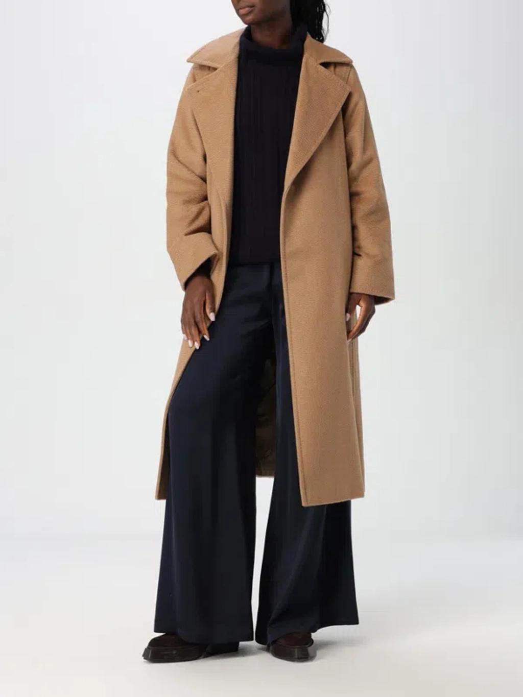 MAX MARA Coat Woman Camel Women In Brown Product Image