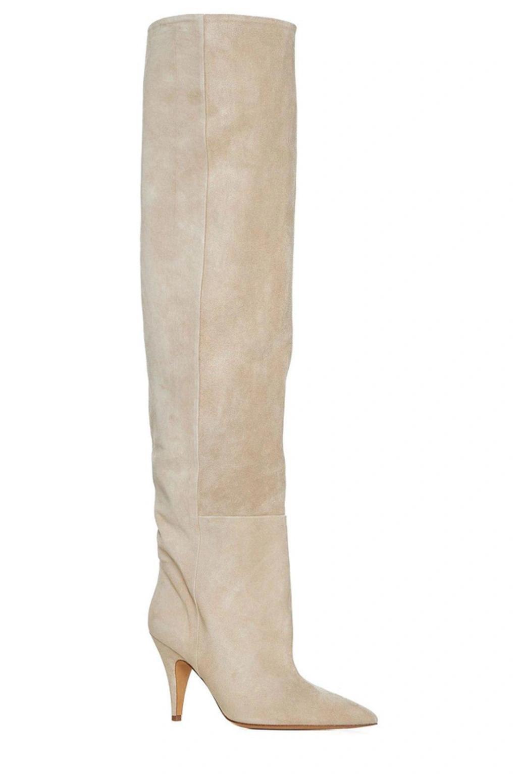 The River Pointed-toe Knee-high Boots In Nude Product Image