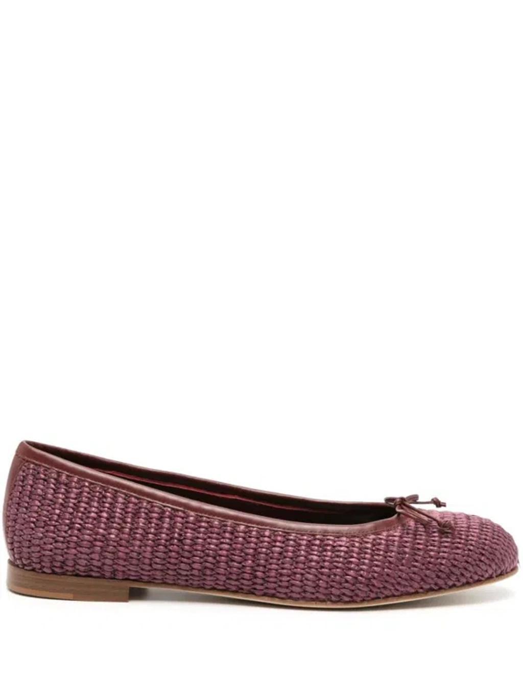 Veralli Woven-raffia Ballerina Shoes In Red Product Image